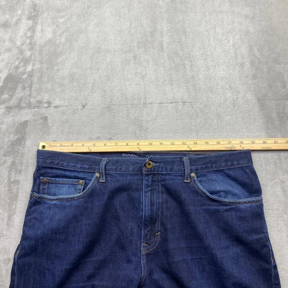 Banana Republic Mens Vintage Straight Jeans‎ Dark Indigo Blue Sz 38 Fits 37